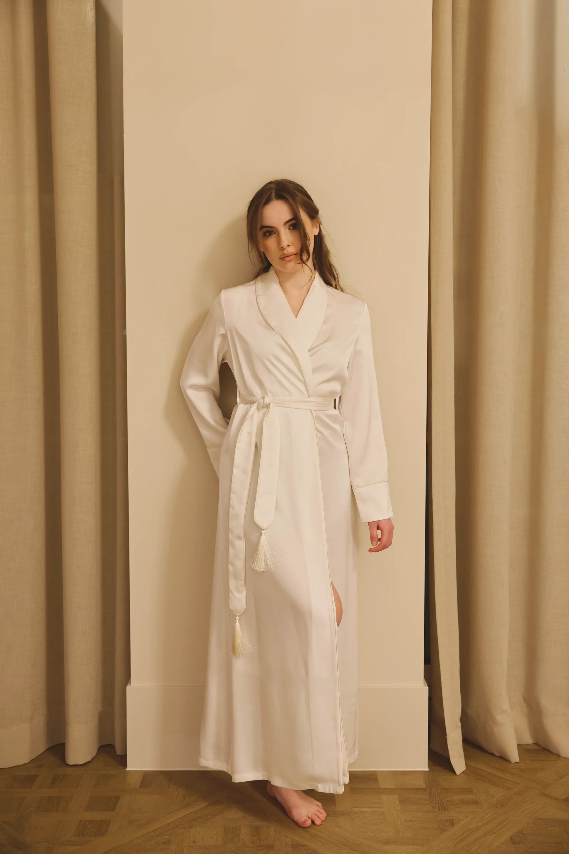Élise | Satin Bridal Robe | Badjas