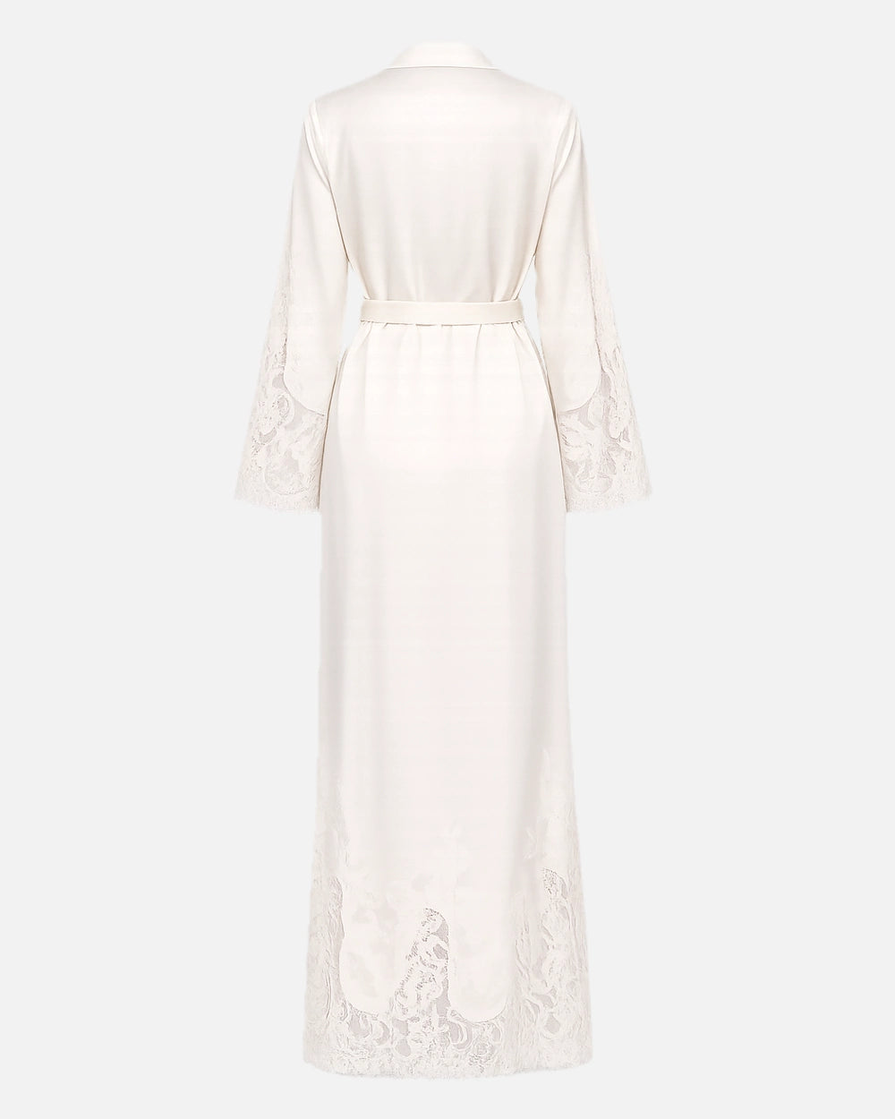 Babush Celeste ivory satijnen bridal badjas achterkant